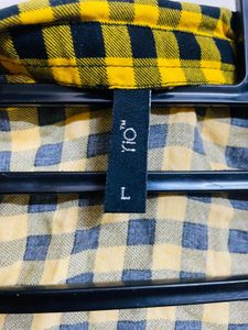 Yellow and Black Plaid Shirt