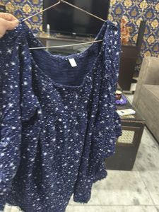 Starry Night Blue Girlish Top