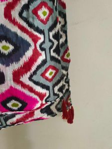 Ikat Print Cotton Scarf Cum Shrug