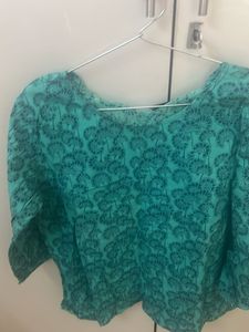 Teal Floral Blouse