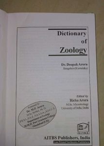 Zoology dictionary