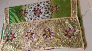 Beautiful Green Coloured Saree.🌼