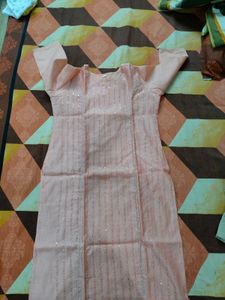 Peach Sequin Kurti - Size XL