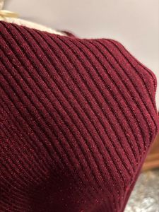 Burgundy Ribbed Knit Top