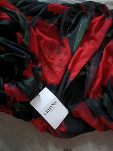 URBANIC MESH FLORAL MIDI DRESS