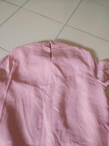 Pink Lace Trim Blouse