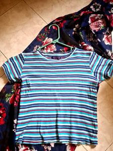 Striped Cropped Tee