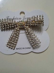 Rhinestone Bow Hair Clip