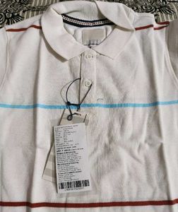 ITH White &amp;YellowStriped Polo Shirt - New with Tag