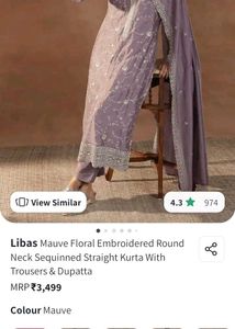 Elegant Mauve Embroidered Kurta Set