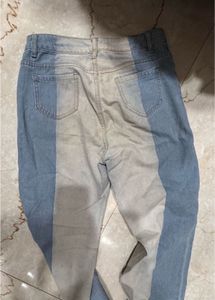 Two-Tone Denim Jeans