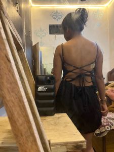 Black Satin Mini Dress