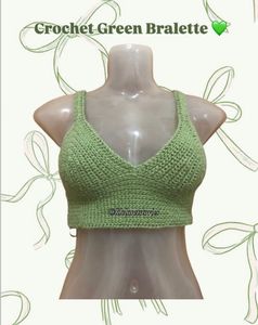 Crochet Green Crop Top