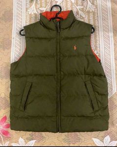 🐉 dual Olive &amp; tangerine Puffer Vest