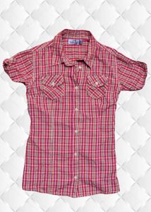 Pink Plaid Button-Down Shirt