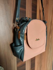 Peach And Grey Satchel Bag (Women)
