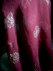 Purple Flower Dupataa For Womens