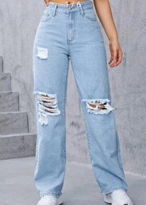 PRICE DROP Blue STRAIGHT RIBBED Jeans For Women