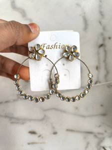 Kundan Ring Stud Earrings