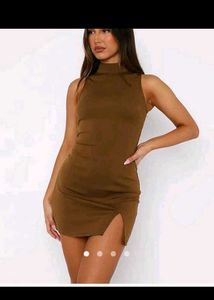 Chic Brown Bodycon Mini Dress