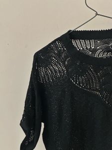 Net Cotton Blend Top