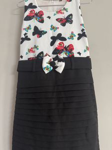 Girls&#39; Black &amp; White Butterfly Dress