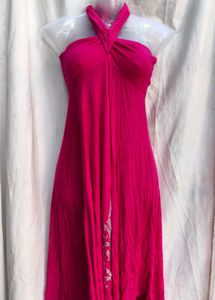 Pink Halter Neck Dress