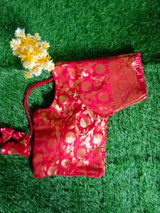 Red & Gold Brocade Blouse
