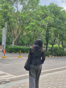 Lace-Up Back Black Blouse (SWAP AVAILABLE)