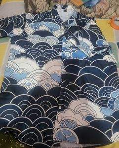 Blue Wave Print Shirt