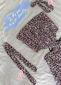 Floral Corset Top &amp; A-Line Skirt Set