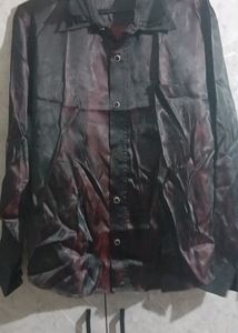 Mens Party Wear Silk Blend Triple Collor Shirt