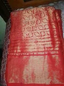 Red & Gold Paterned Saree