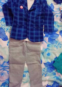 Kids Boy Coat Pent Tshirt Set