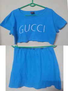 Crop Top And Skirt Set