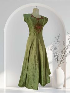 Elegant Olive Green Gown