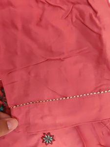 Pink New Kurti With Sequence And Thread Work