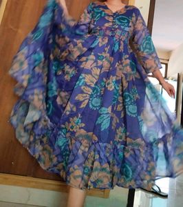 Blue Flowerl Dress