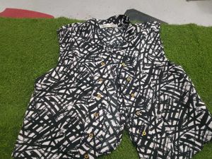 Abstract Print Open Jacket