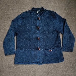 Denim Jacket with Toggle Closure