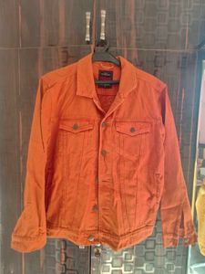 Orange Denim Winter Jacket