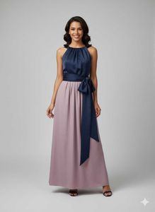 Elegant Navy & Lilac gown