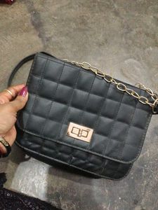 Black Quilted Crossbody Bag