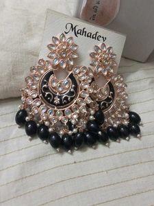 Elegant Black Beaded Earrings