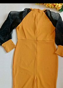 Musterd Yellow Bodycon Dress