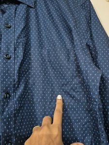 Navy Blue Patterned Shirt