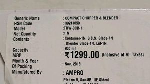 Brand New Trueware Compact Chopper &amp; Blender