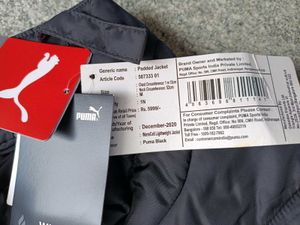 Puma Black Padded Jacket, M Size