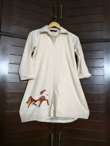IIZHAR Women Off White Embroidered Co-ord Set