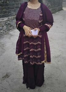 3 Pieces Purple Garara Set